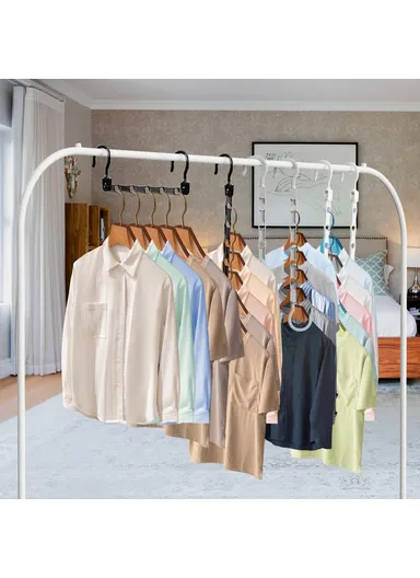 Anti-Slip Clothes Hanger, 5 Hole Design Rotatable Space Saving Wardrobe Organizer (L39 x W6)cm - Blue