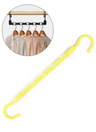 Anti-Slip Clothes Hanger, 5 Hole Design Rotatable Space Saving Wardrobe Organizer (L39 x W6)cm - Yellow
