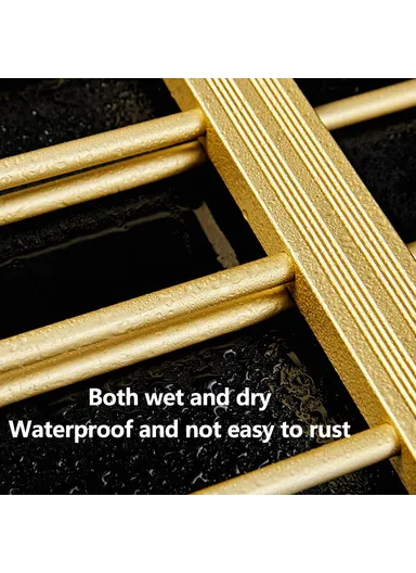 1-Pcs 6 Layer Foldable Aluminum Alloy Pants Hanger, Space Saving Wardrobe Trouser Organizer (L36 x W32 x H11.5)cm - Black &amp; Gold