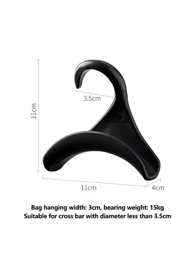 10-Pcs Arched Hooks Wardrobe Organizer, Multi-Use Handbag Scarf Hat Storage Hanger (L11 x W4 x H11)cm - Black