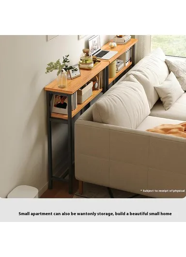 Wall Gap Dual Layer Organizer Shelf, Narrow Space Saver Storage Rack (L120 x W20 x H100.2)cm - Black 