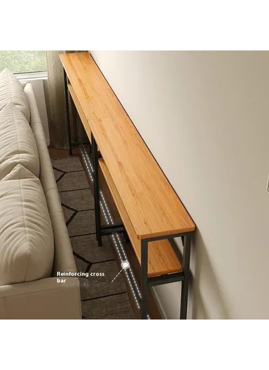 Wall Gap Dual Layer Organizer Shelf, Narrow Space Saver Storage Rack (L120 x W20 x H100.2)cm - Black 