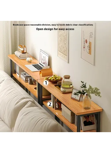 Wall Gap Dual Layer Organizer Shelf, Narrow Space Saver Storage Rack (L80 x W20 x H100.2)cm - Black 