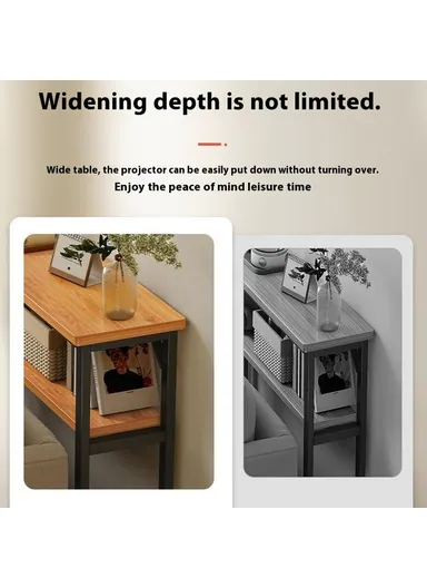 Wall Gap Dual Layer Organizer Shelf, Narrow Space Saver Storage Rack (L80 x W20 x H100.2)cm - Black 