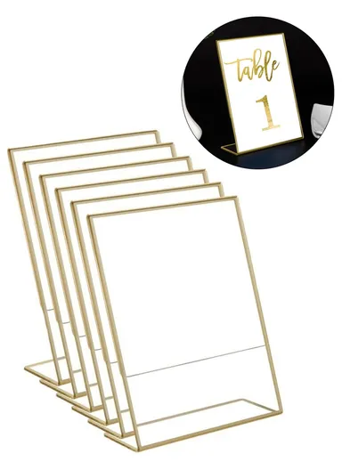 6-Pcs L Shape Acrylic Sign Holder, Multi-Use Display Stand (L12.7 x W17.8)cm