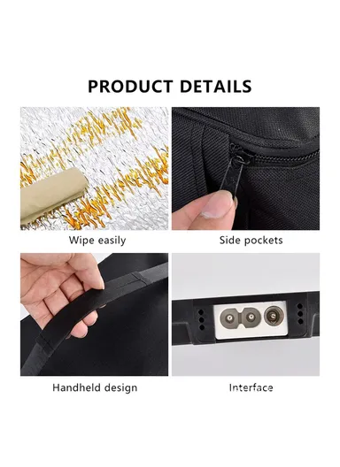 12V Electric Heated Lunch Bag for Travel Camping Oxford Cloth Insulated Food Warmer - EU Plug