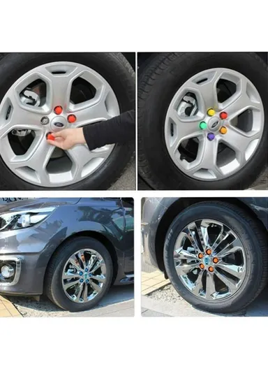 20-Pcs 17mm Universal Car Wheel Nut Bolt Covers, Dust-Proof Tire Screw Cap Hub Protective Covers - Green