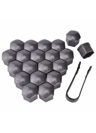 20-Pcs 19mm Universal Car Wheel Nut Bolt Covers, Dust-Proof Tire Screw Cap Hub Protective Covers - Grey