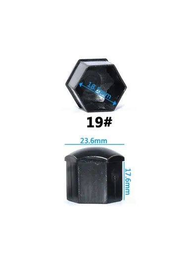 20-Pcs 19mm Universal Car Wheel Nut Bolt Covers, Dust-Proof Tire Screw Cap Hub Protective Covers - Black