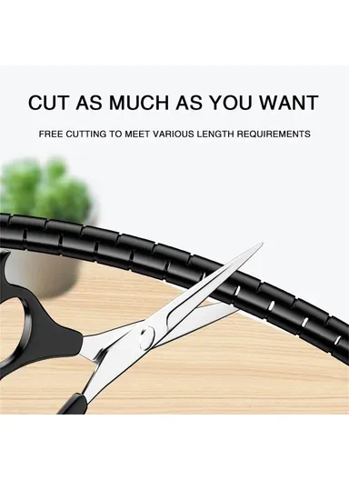 1m Cable Management PE Sleeve Computer Wire Flexible Power Cord Organizer - Black