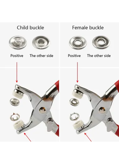 9.5mm Metal Grommet Eyelet Plier Set Eyelet Hole Punch Plier Kit Grommet Tool for Leather Clothes Belt - 200Pcs