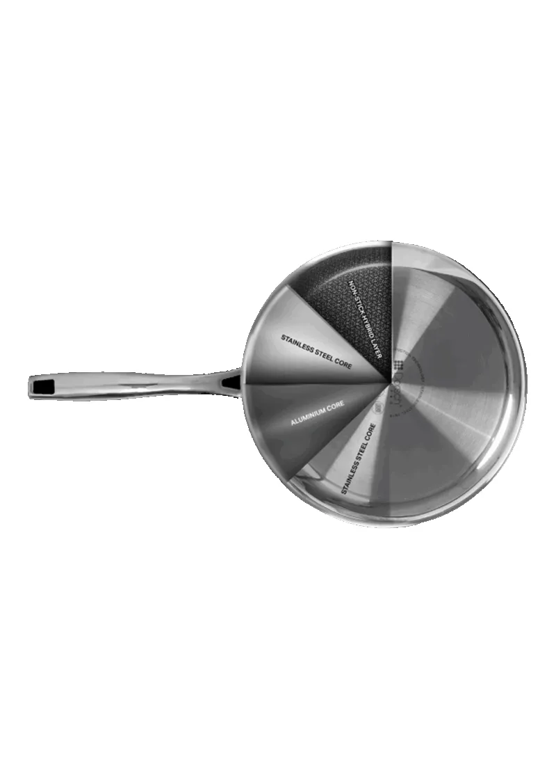 24cm 3 Advanced Compressed Pan-Core Non-stick + Stainless steel + Aluminum Frying Pan DH-03844 (L24 x W24 x H5.5)cm