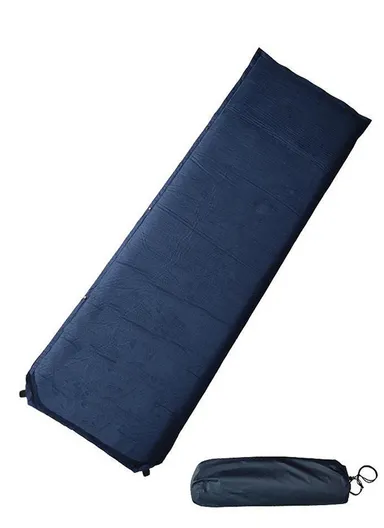 Single Automatic Inflatable Mattress, Multi-Use Indoor &amp; Outdoor Activity Sleeping Mattress with Carrying Bag G05-6D (L185 x W65 x T5)cm - Blue