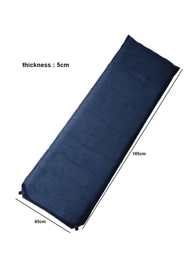 Single Automatic Inflatable Mattress, Multi-Use Indoor &amp; Outdoor Activity Sleeping Mattress with Carrying Bag G05-6D (L185 x W65 x T5)cm - Blue