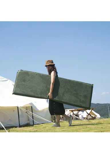 Single Automatic Inflatable Mattress, Multi-Use Indoor &amp; Outdoor Activity Sleeping Mattress with Carrying Bag G05-6D (L185 x W65 x T5)cm - Blue