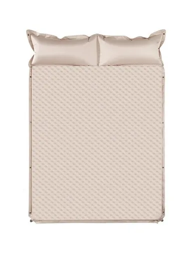 Double Automatic Air Mattress with Carrying Bag, Multi-Use Adjustable Indoor &amp; Outdoor Activity Water-Repellent Sleeping Mattress G05-9C (L190 x W130 x T3)cm - Beige
