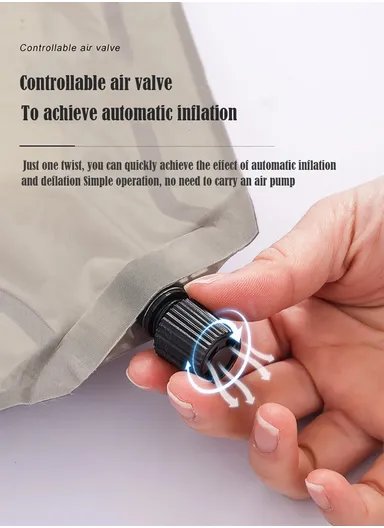 Double Automatic Air Mattress with Carrying Bag, Multi-Use Adjustable Indoor &amp; Outdoor Activity Water-Repellent Sleeping Mattress G05-9C (L190 x W130 x T3)cm - Beige