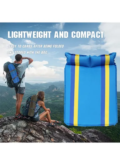 Double Automatic Air Mattress with Carrying Bag, Multi-Use Indoor &amp; Outdoor Activity Waterproof Sleeping Mattress G21B (L185 x W130 x T3)cm+