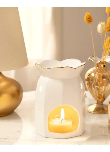 Floret Incense Burner 11x11x14 cm White