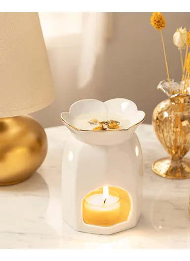 Floret Incense Burner 11x11x14 cm White