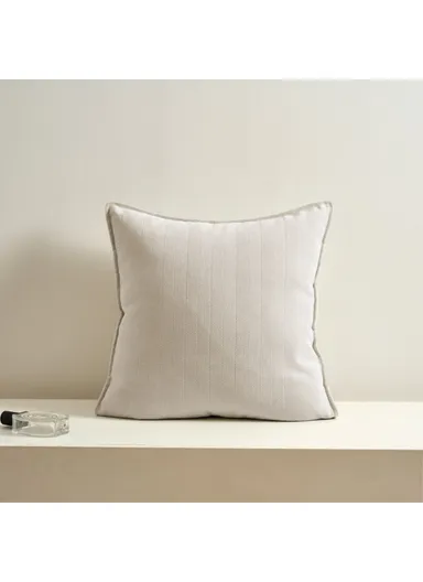 50x30cm Soft Chenille Throw Pillow Cover Solid Color Cushion Case for Sofa Bedroom Living Room - Beige