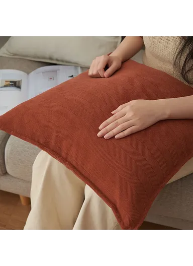 50x30cm Soft Chenille Throw Pillow Cover Solid Color Cushion Case for Sofa Bedroom Living Room - Beige