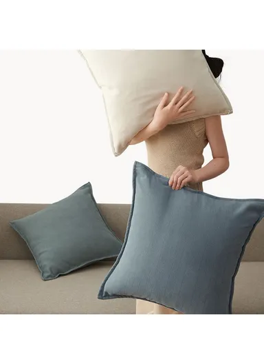 50x30cm Soft Chenille Throw Pillow Cover Solid Color Cushion Case for Sofa Bedroom Living Room - Beige