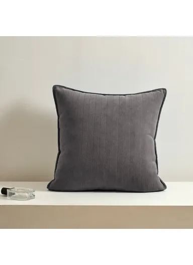 50x30cm Soft Chenille Throw Pillow Cover Solid Color Cushion Case for Sofa Bedroom Living Room - Dark Grey