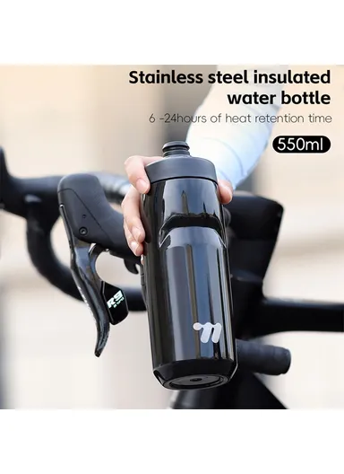 550ml Insulated Water Bottle Sports, Sport Activity Stainless Steel Water Bottle YP0721053 (D7.5 x H22.5)cm - Black
