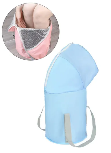 Portable Insulation Foot Bath Bucket Aluminum Film+PVC+Waterproof Fabric Foldable Foot Bath Bag - Blue