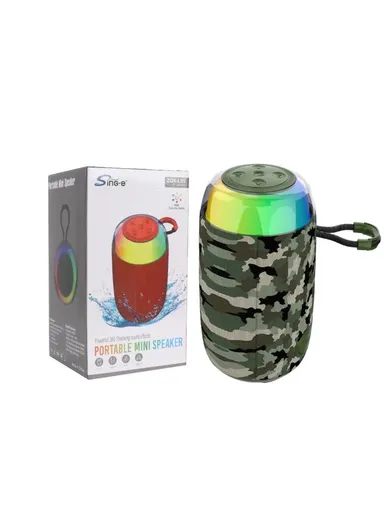 2" Portable Bluetooth Speaker Stereo HiFi Subwoofer Wireless Speaker with Aux TF Card &amp; FM Radio Support ZQS-L05 - Military