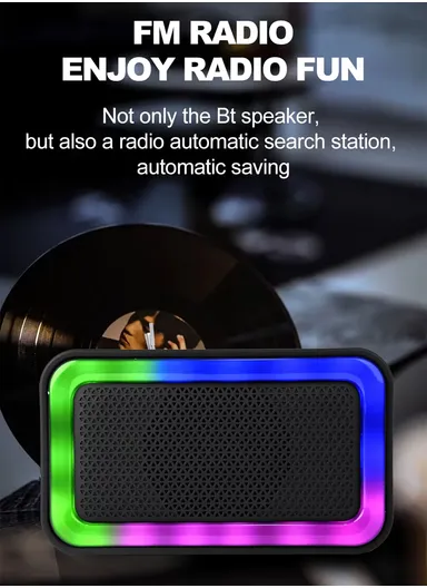 4" Mini Portable Outdoor Audio Subwoofer Powerful Wireless Speaker with Dual Wireless Microphones ZQS1491W