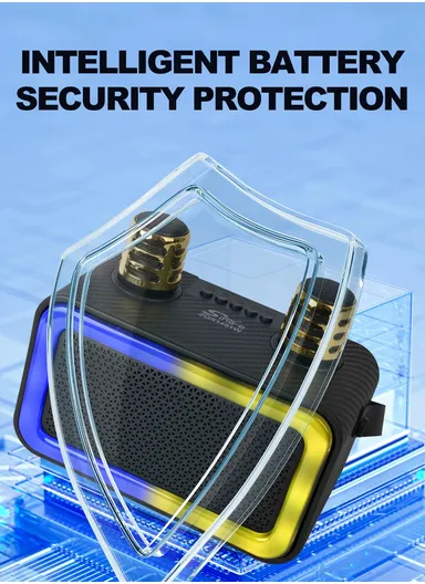 4" Mini Portable Outdoor Audio Subwoofer Powerful Wireless Speaker with Dual Wireless Microphones ZQS1491W