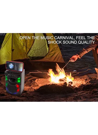 4" Multi-function Bluetooth Speaker 5W Single Amplifier Drives a Colorful Audio World with Wired Microphone ZQS14103 - Brown