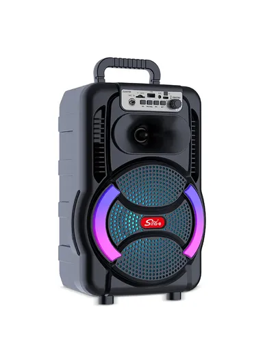 8" Portable Outdoor Wireless Stereo Speakers Battery Powered Subwoofer Karaoke Square Dance Radio with Wireless Microphone &amp; Remote Control ZQS8166W
