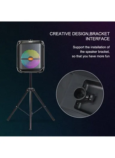 8" + Tweeter Portable Hi-Fi BT Home Stereo Subwoofer Karaoke Speaker Professional Wireless With Wireless Microphone ZQS8181