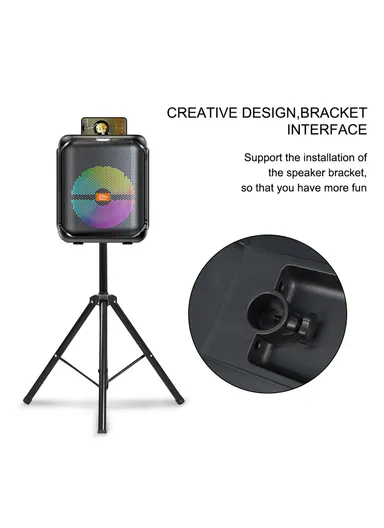 8" + Tweeter Portable Hi-Fi BT Home Stereo Subwoofer Karaoke Speaker Professional Wireless With Wireless Microphone ZQS8181