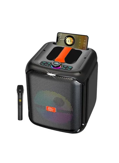 8" + Tweeter Portable Hi-Fi BT Home Stereo Subwoofer Karaoke Speaker Professional Wireless With Wireless Microphone ZQS8181