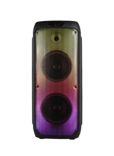 Dual 8" + Tweeter Outdoor Party Karaoke Speaker Blue Tooth RGB Pull Cart Convenient Microphone-Use Computer Stage Speake with Wireless Microphone &amp; Remote Control ZQS8236