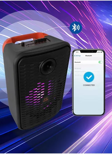 12" + Tweeter DJ Speaker 1800mAh Rechargeable Subwoofer Wireless Blue Tooth with Wireless Microphone, Wired Microphone &amp; Remote Control ZQS-12156