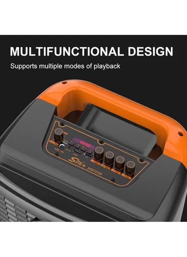 12" + Tweeter DJ Speaker 1800mAh Rechargeable Subwoofer Wireless Blue Tooth with Wireless Microphone, Wired Microphone &amp; Remote Control ZQS-12156