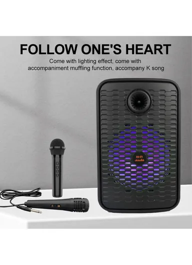 12" + Tweeter DJ Speaker 1800mAh Rechargeable Subwoofer Wireless Blue Tooth with Wireless Microphone, Wired Microphone &amp; Remote Control ZQS-12156