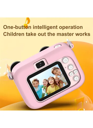 Kids 2.0 Inch HD Dual Lens Cartoon Design Children Digital Camera with 32G TF Card + Card Reader D12 - Green