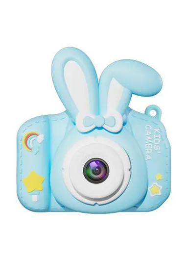 2.0 Inch HD Dual Camera Digital Camera with 32GB Card &amp; Reader Cartoon Kids Camera XJ01 - Blue Rabbit