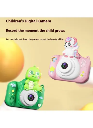 2.0 Inch HD Dual Camera Digital Camera with 32GB Card &amp; Reader Cartoon Kids Camera XJ01 - Blue Rabbit