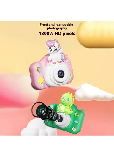 2.0 Inch HD Dual Camera Digital Camera with 32GB Card &amp; Reader Cartoon Kids Camera XJ01 - Blue Rabbit