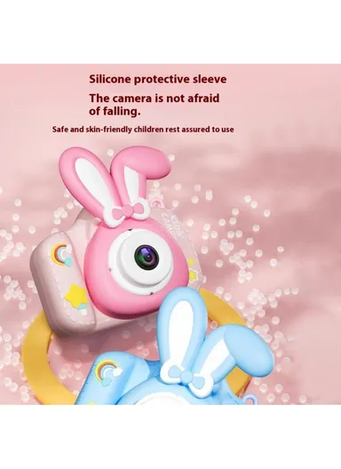 2.0 Inch HD Dual Camera Digital Camera with 32GB Card &amp; Reader Cartoon Kids Camera XJ01 - Blue Rabbit
