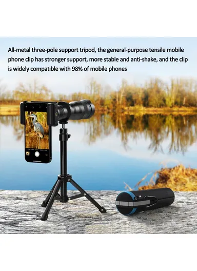 36X Monocular Telephoto Lens Tripod Stand Set Universal Phone Camera Lens Kit 36XJJ020