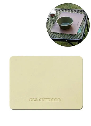 Outdoor Camping Table PU Leather Mat Anti-dirt Picnic Tablecloth - Beige