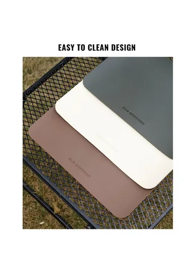 Outdoor Camping Table PU Leather Mat Anti-dirt Picnic Tablecloth - Beige